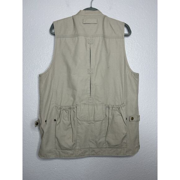 5.11 Tactical Series Tan Canvas Vest Pockets Button Zip Outdoor Hunting Medium - Picture 2 of 7